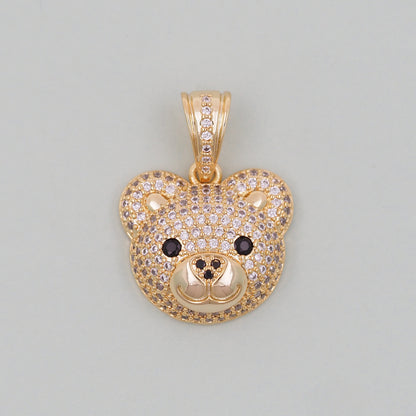 Gold Bear Charms,18K Gold Filled Bear Pendant,cute Bear Charm Bracelet Necklace for DIY Jewelry Making Supply