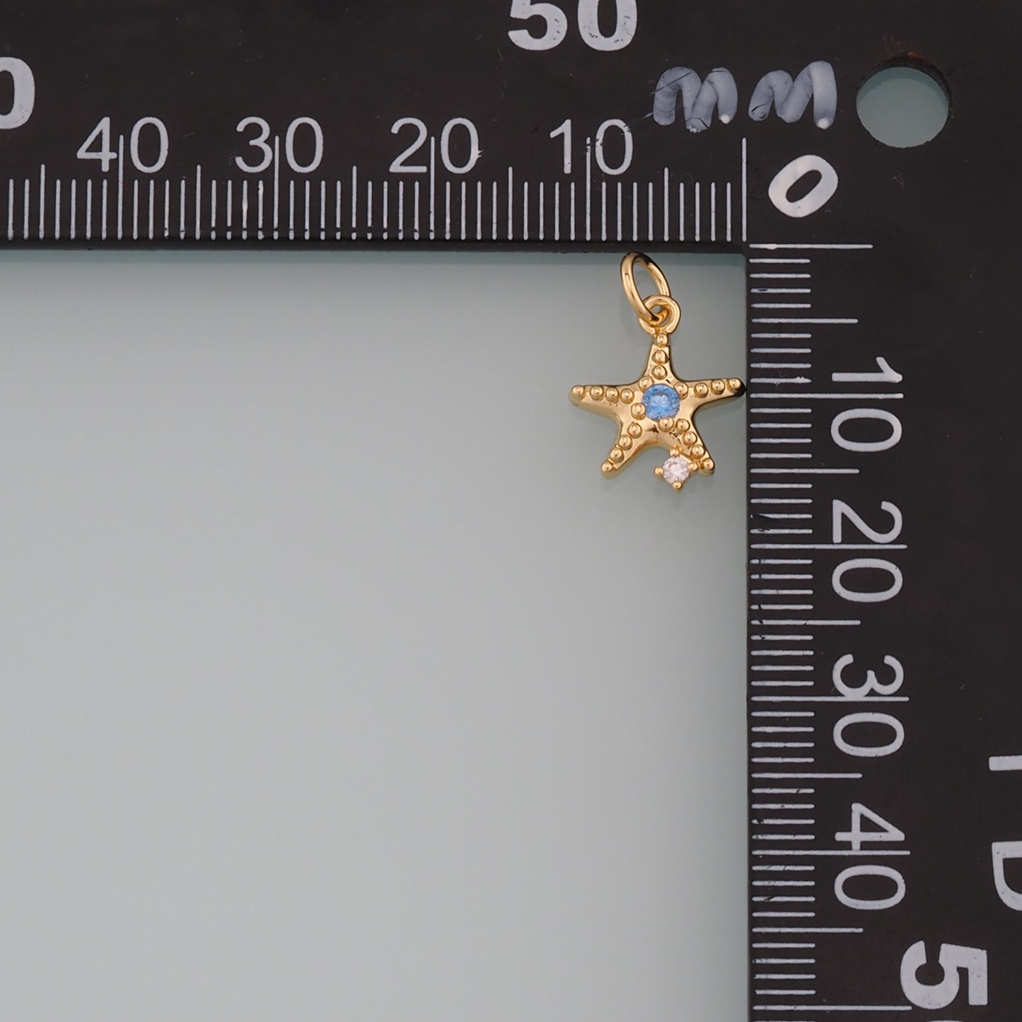 Gold Starfish Charms,18K Gold Filled Sea Star Pendant,CZ Micro Pave Starfish Charm Bracelet Necklace for DIY Jewelry Making Supply