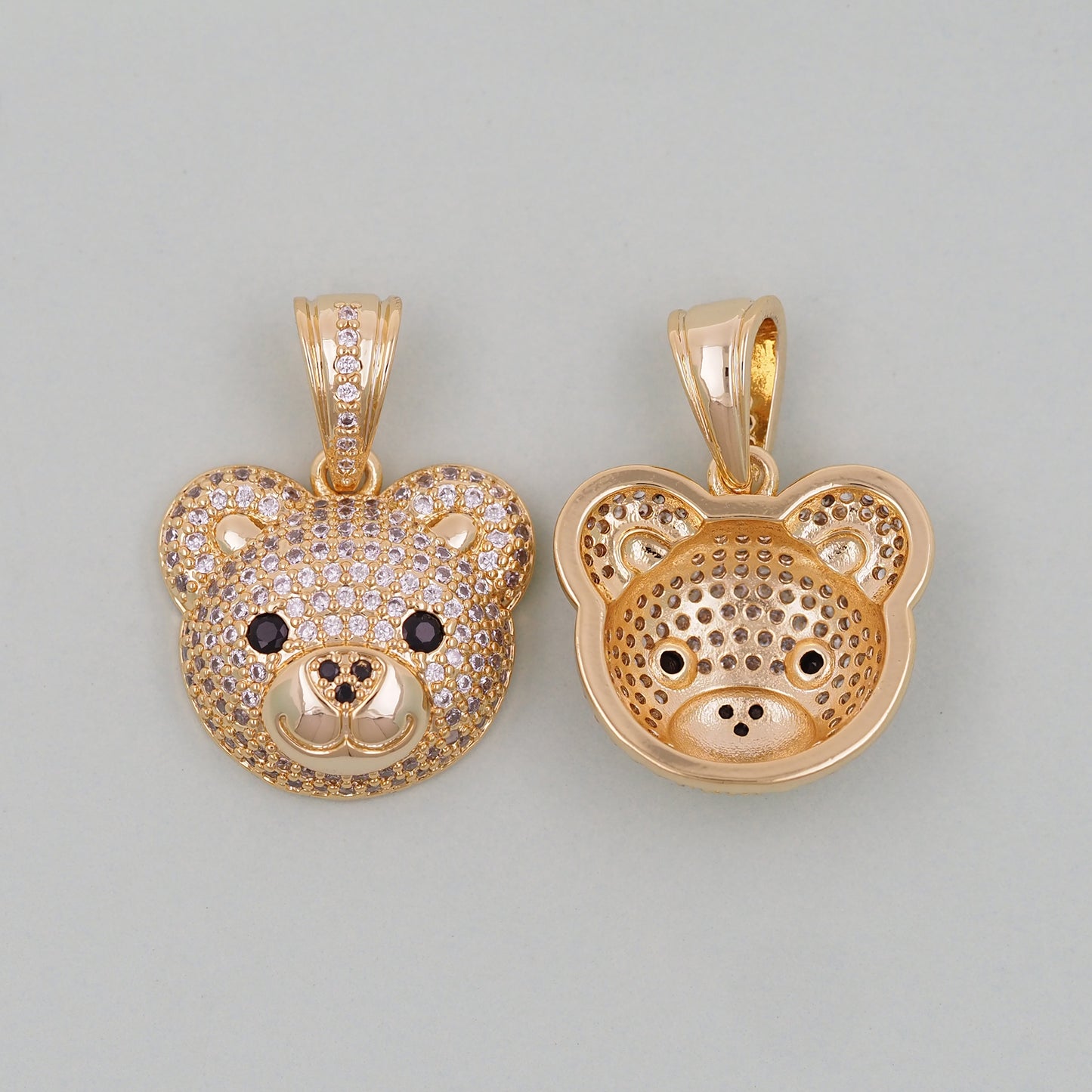 Gold Bear Charms,18K Gold Filled Bear Pendant,cute Bear Charm Bracelet Necklace for DIY Jewelry Making Supply