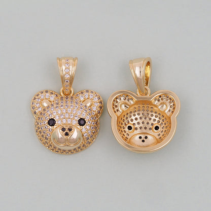 Gold Bear Charms,18K Gold Filled Bear Pendant,cute Bear Charm Bracelet Necklace for DIY Jewelry Making Supply