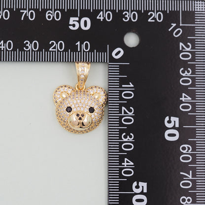 Gold Bear Charms,18K Gold Filled Bear Pendant,cute Bear Charm Bracelet Necklace for DIY Jewelry Making Supply
