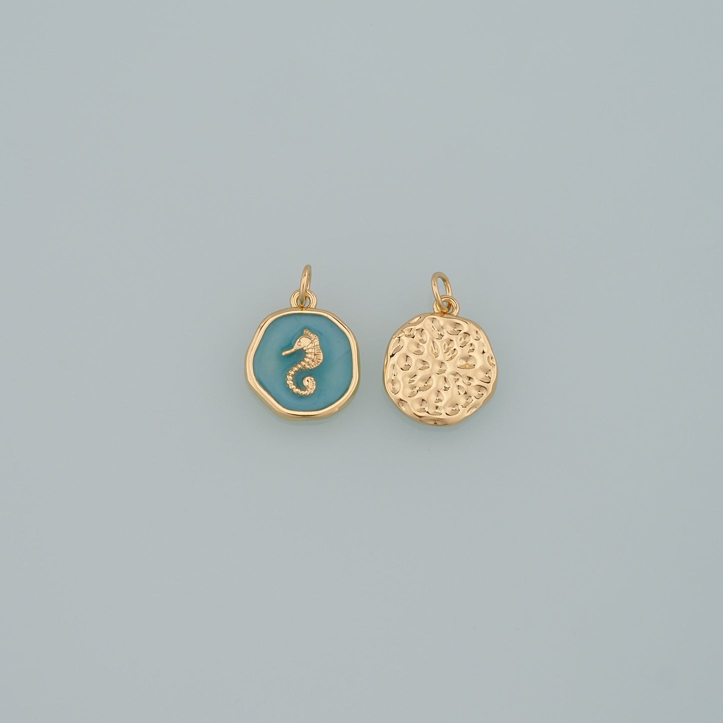 Gold Sea Animals Charm,18K Gold Filled Seahorse Pendant,Enamel Seahorse Charm Bracelet Necklace for DIY Jewelry Making Supply