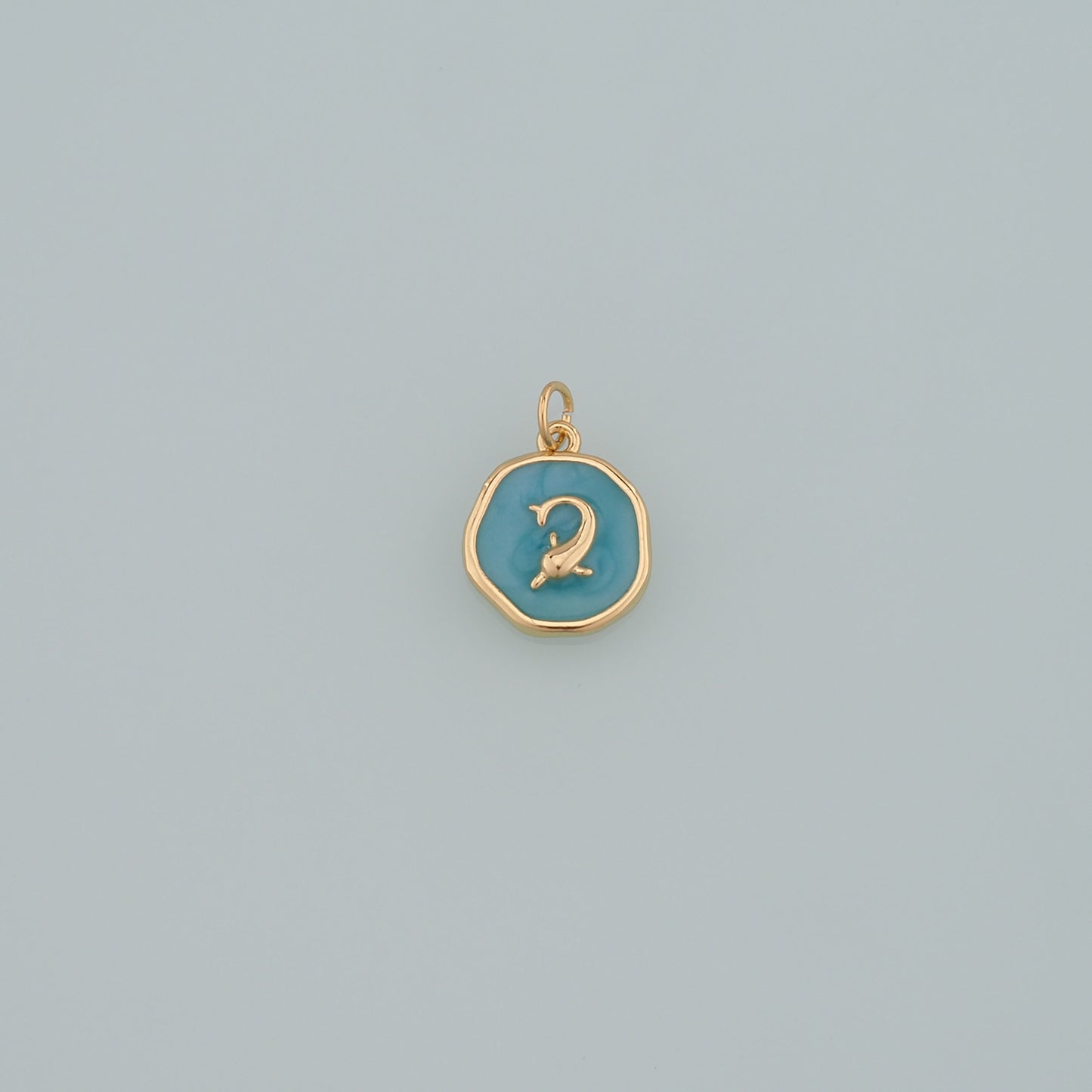 Cute Dolphin Charms,18K Gold Filled Enamel Dolphin Pendant,Dolphin Charm Bracelet Necklace for DIY Jewelry Making Supply