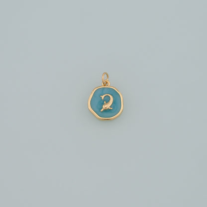 Cute Dolphin Charms,18K Gold Filled Enamel Dolphin Pendant,Dolphin Charm Bracelet Necklace for DIY Jewelry Making Supply