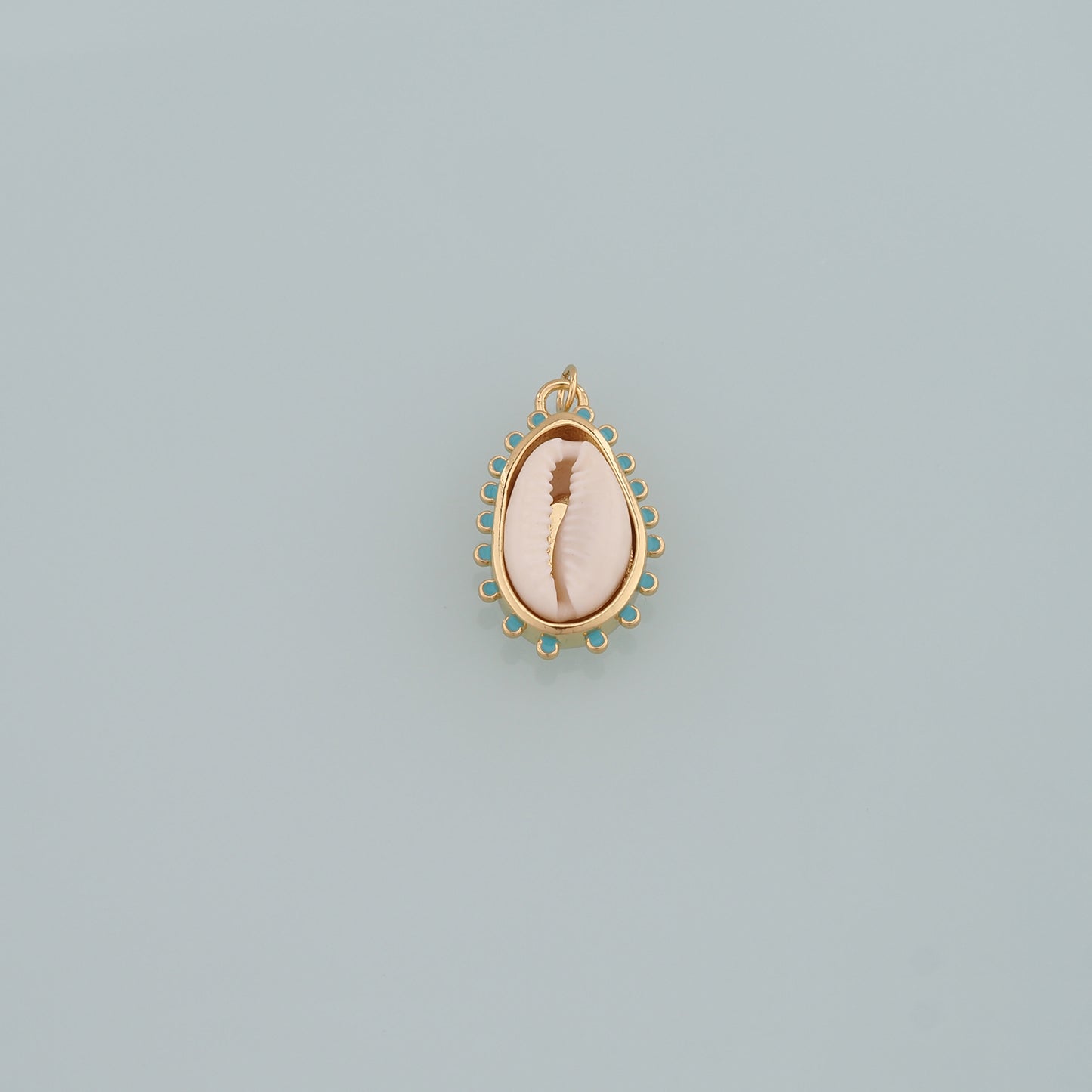 Gold Ocean Charms,18K Gold Filled Cowrie Shell Pendant,Conch Shell Charm Bracelet Necklace for DIY Jewelry Making Supply