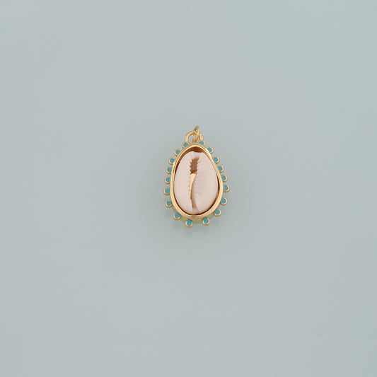 Gold Ocean Charms,18K Gold Filled Cowrie Shell Pendant,Conch Shell Charm Bracelet Necklace for DIY Jewelry Making Supply