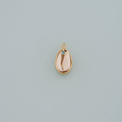 Gold Ocean Charms,18K Gold Filled Cowrie Shell Pendant,Conch Shell Charm Bracelet Necklace for DIY Jewelry Making Supply