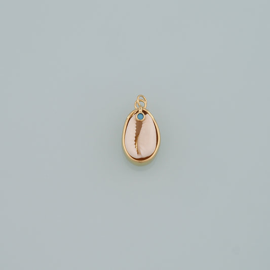 Gold Ocean Charms,18K Gold Filled Cowrie Shell Pendant,Conch Shell Charm Bracelet Necklace for DIY Jewelry Making Supply
