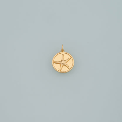Gold Starfish Charms,18K Gold Filled Sea Star Pendant,Starfish Charm Bracelet Necklace for DIY Jewelry Making Supply