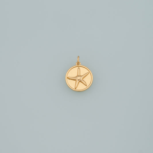 Gold Starfish Charms,18K Gold Filled Sea Star Pendant,Starfish Charm Bracelet Necklace for DIY Jewelry Making Supply