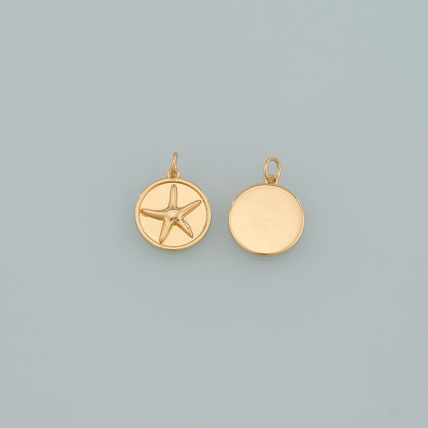Gold Starfish Charms,18K Gold Filled Sea Star Pendant,Starfish Charm Bracelet Necklace for DIY Jewelry Making Supply
