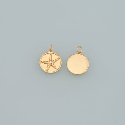 Gold Starfish Charms,18K Gold Filled Sea Star Pendant,Starfish Charm Bracelet Necklace for DIY Jewelry Making Supply