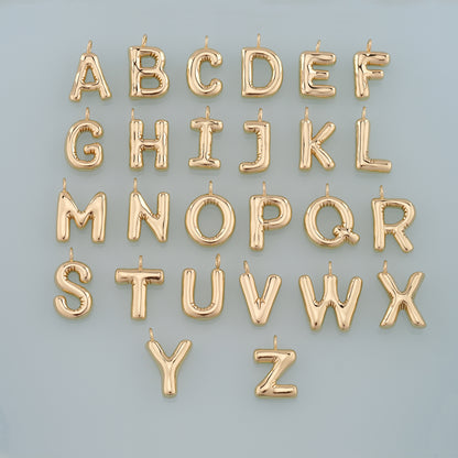 Gold letter Charms,18K Gold Filled letter Pendant,Initial Charm Bracelet Necklace for DIY Jewelry Making Supply