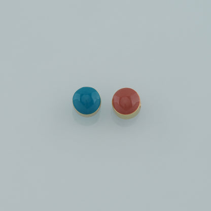 Gold Round Beads Charms,18K Gold Filled Enamel Round Flat Spacer beads Bracelet Necklace for DIY Jewelry Making Supply