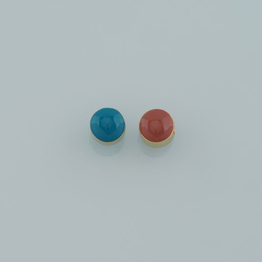 Gold Round Beads Charms,18K Gold Filled Enamel Round Flat Spacer beads Bracelet Necklace for DIY Jewelry Making Supply