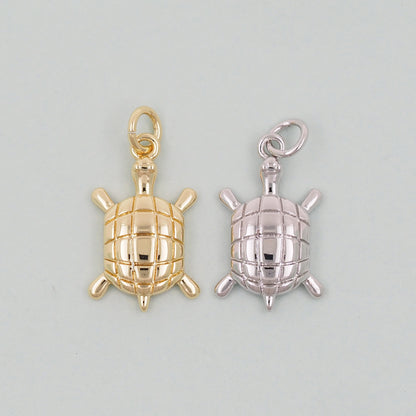 Gold Turtle Charms,18K Gold Filled Turtle Pendant,Turtle Charm Bracelet Necklace for DIY Jewelry Making Supply