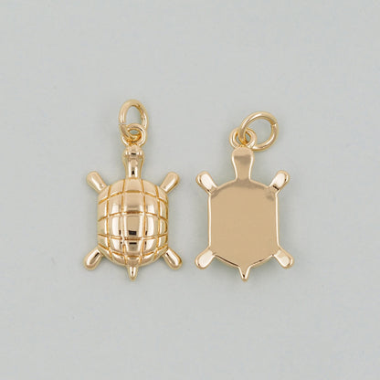 Gold Turtle Charms,18K Gold Filled Turtle Pendant,Turtle Charm Bracelet Necklace for DIY Jewelry Making Supply