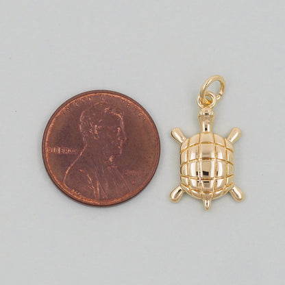 Gold Turtle Charms,18K Gold Filled Turtle Pendant,Turtle Charm Bracelet Necklace for DIY Jewelry Making Supply