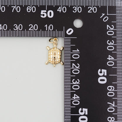 Gold Turtle Charms,18K Gold Filled Turtle Pendant,Turtle Charm Bracelet Necklace for DIY Jewelry Making Supply