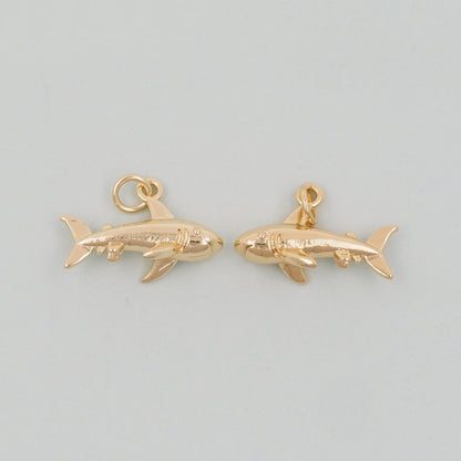 Gold Shark Charms,18K Gold Filled Shark Pendant,Silver Shark Charm Bracelet Necklace for DIY Jewelry Making Supply