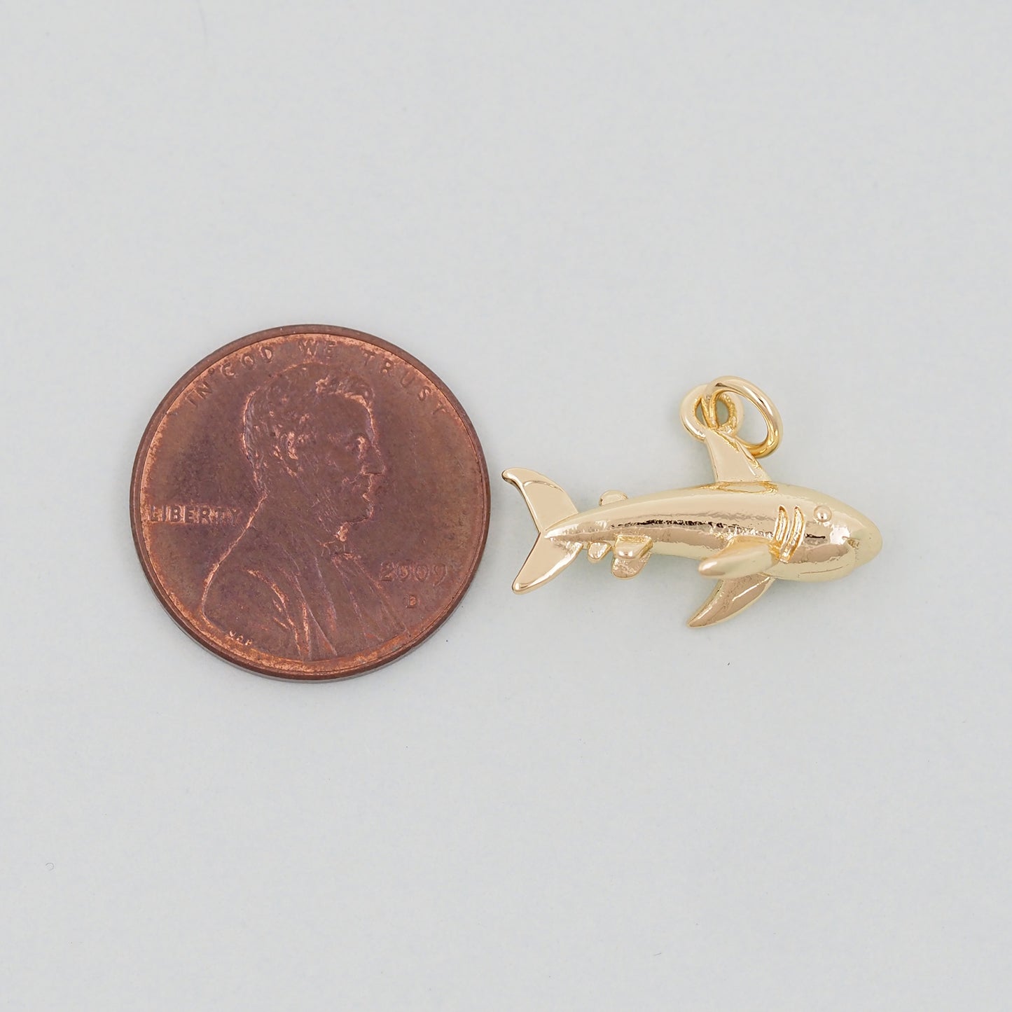 Gold Shark Charms,18K Gold Filled Shark Pendant,Silver Shark Charm Bracelet Necklace for DIY Jewelry Making Supply