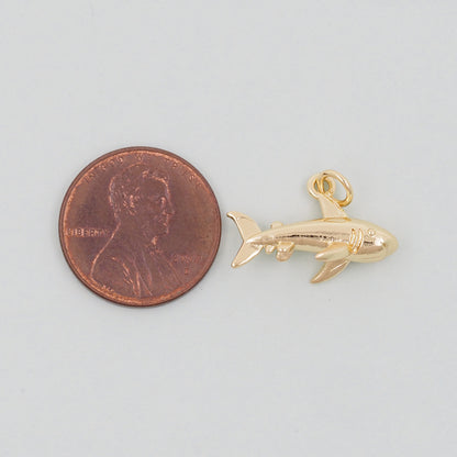 Gold Shark Charms,18K Gold Filled Shark Pendant,Silver Shark Charm Bracelet Necklace for DIY Jewelry Making Supply