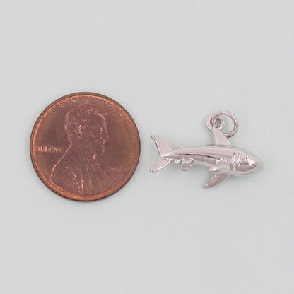 Gold Shark Charms,18K Gold Filled Shark Pendant,Silver Shark Charm Bracelet Necklace for DIY Jewelry Making Supply