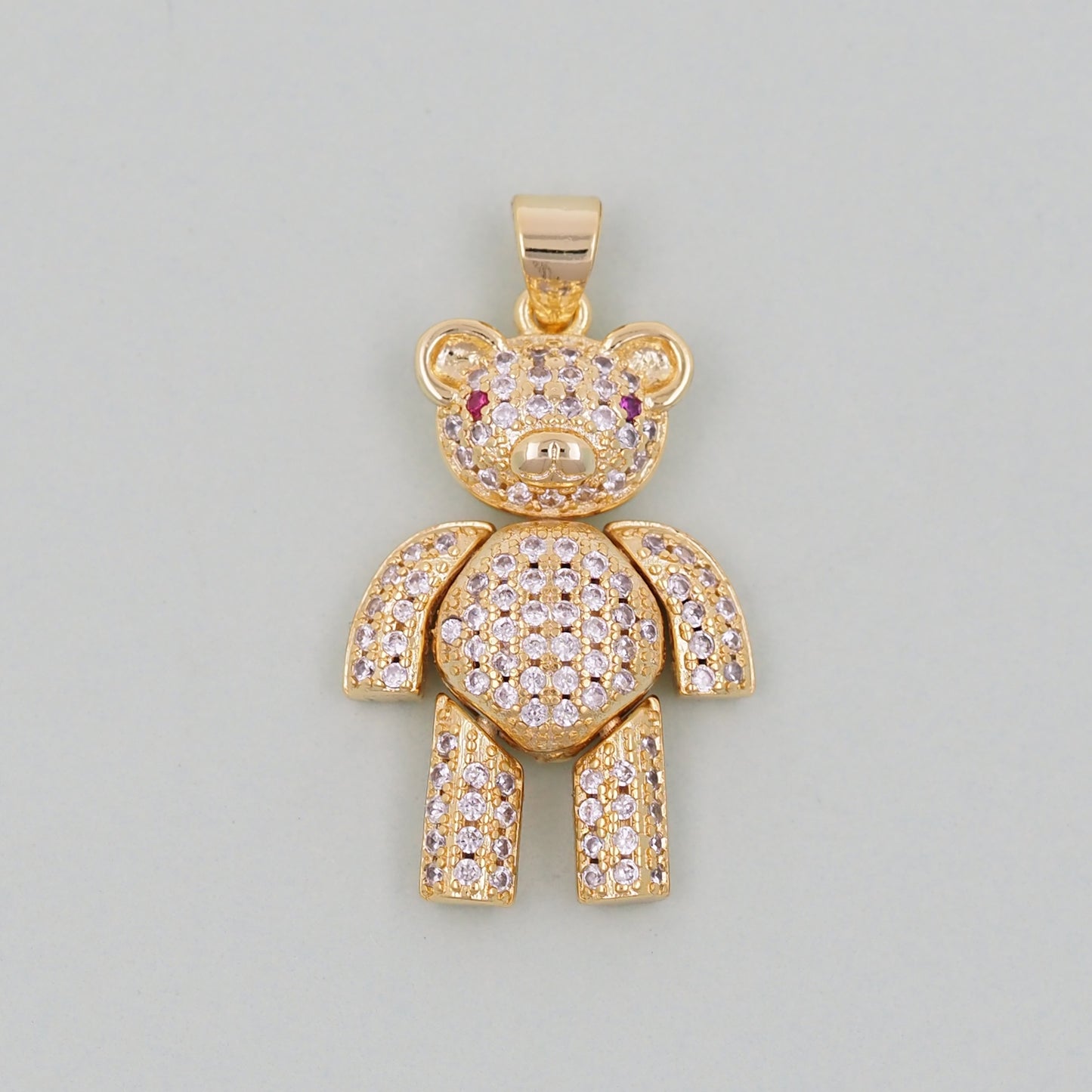 Gold Bear Charms,18K Gold Filled Bear Pendant,cute Bear Charm Bracelet Necklace for DIY Jewelry Making Supply