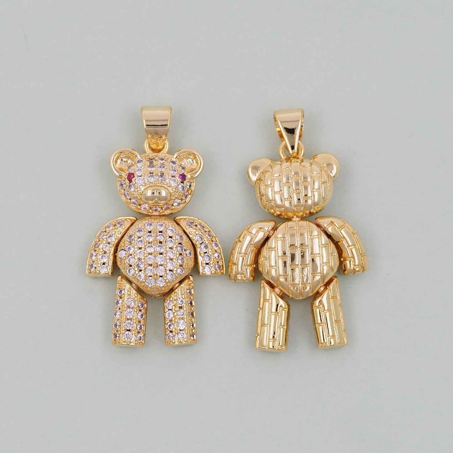 Gold Bear Charms,18K Gold Filled Bear Pendant,cute Bear Charm Bracelet Necklace for DIY Jewelry Making Supply