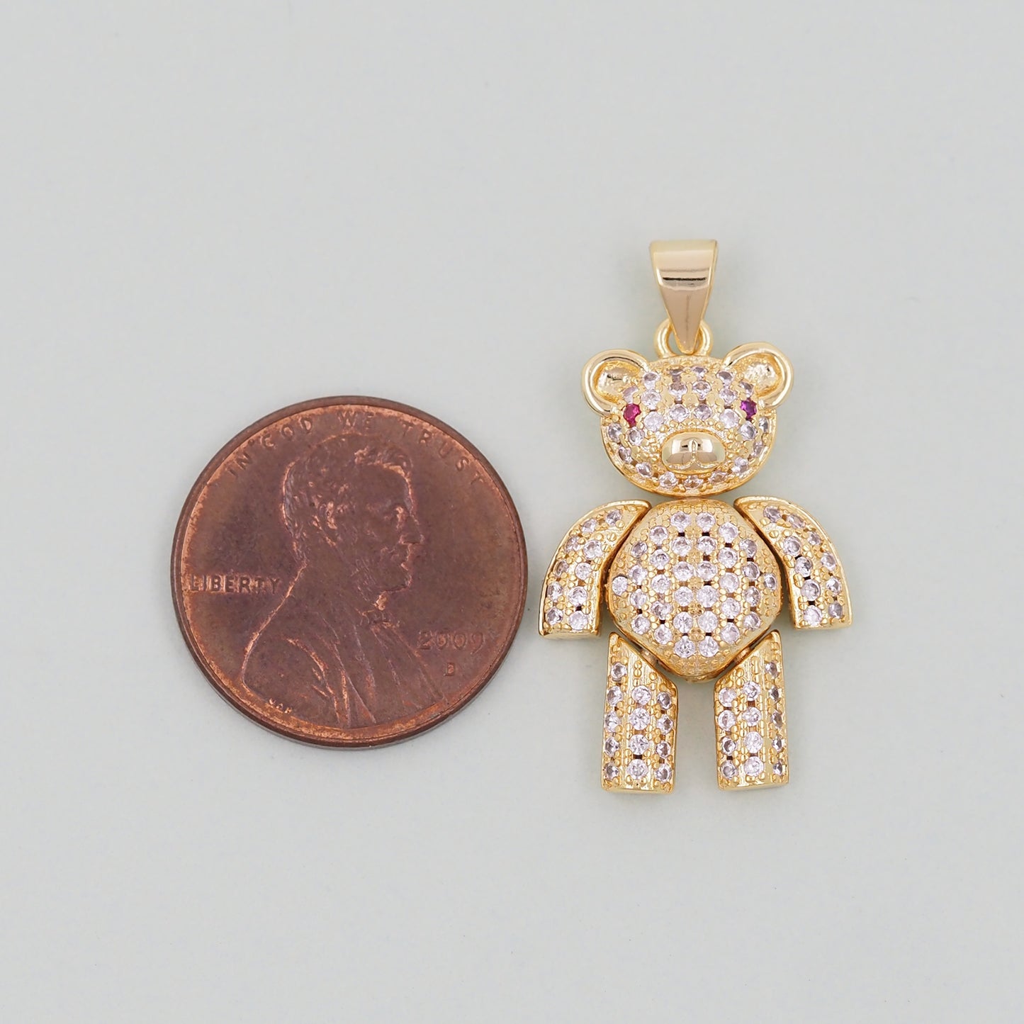 Gold Bear Charms,18K Gold Filled Bear Pendant,cute Bear Charm Bracelet Necklace for DIY Jewelry Making Supply
