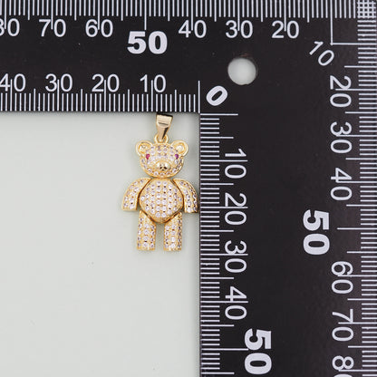 Gold Bear Charms,18K Gold Filled Bear Pendant,cute Bear Charm Bracelet Necklace for DIY Jewelry Making Supply