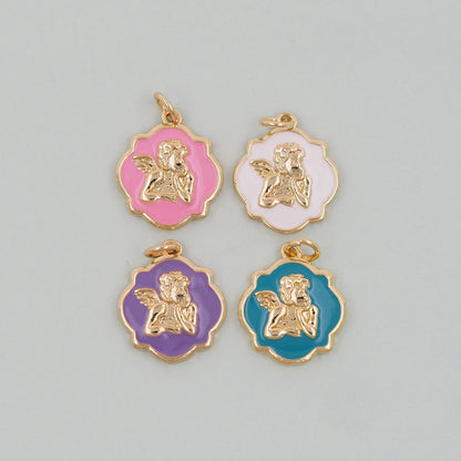Gold Angel Charms,18K Gold Filled Angel Pendant,Angel Charm Bracelet Necklace for DIY Jewelry Making Supply