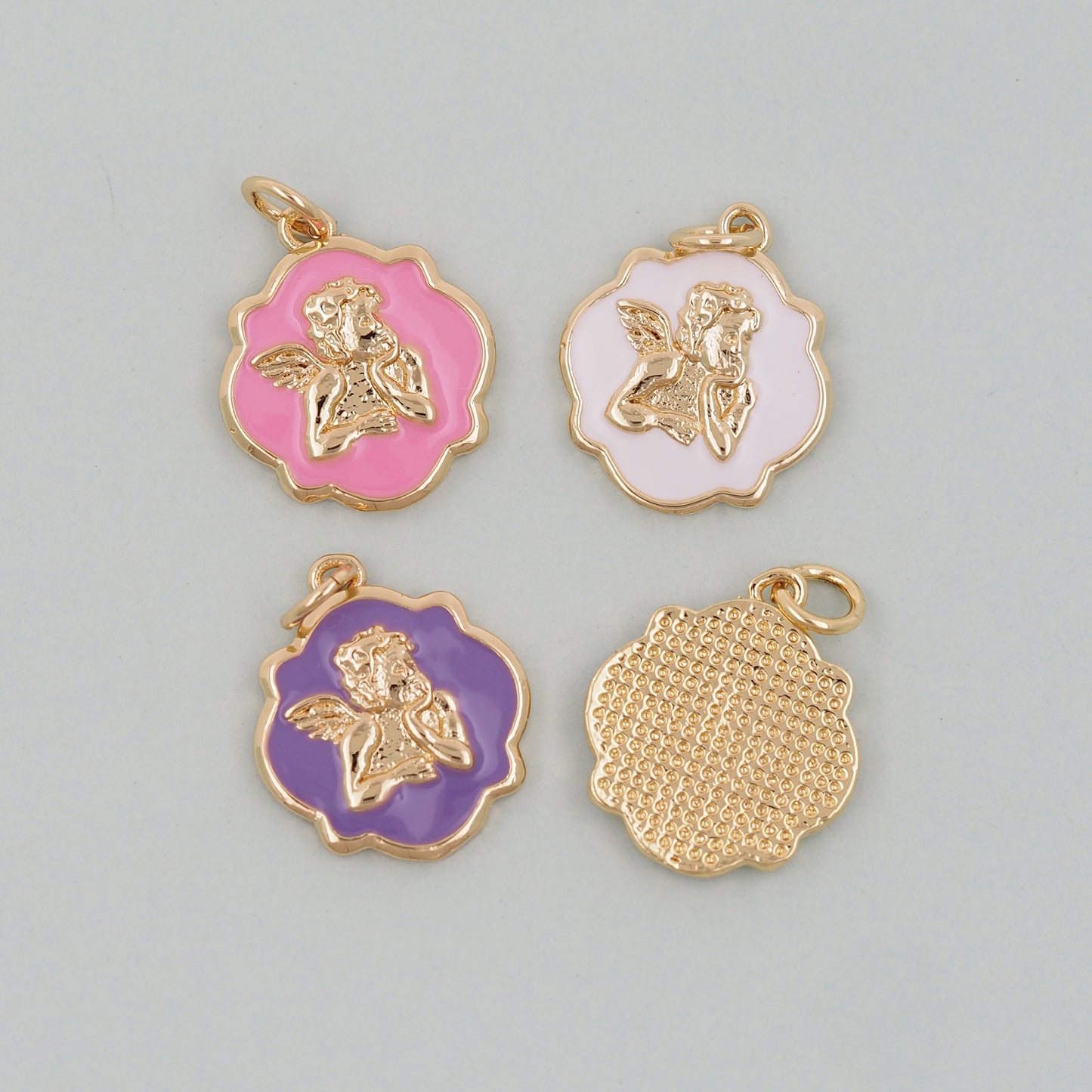 Gold Angel Charms,18K Gold Filled Angel Pendant,Angel Charm Bracelet Necklace for DIY Jewelry Making Supply