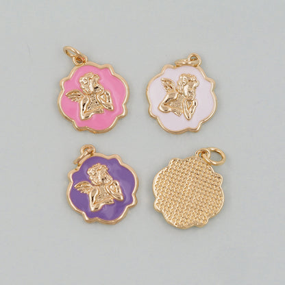Gold Angel Charms,18K Gold Filled Angel Pendant,Angel Charm Bracelet Necklace for DIY Jewelry Making Supply