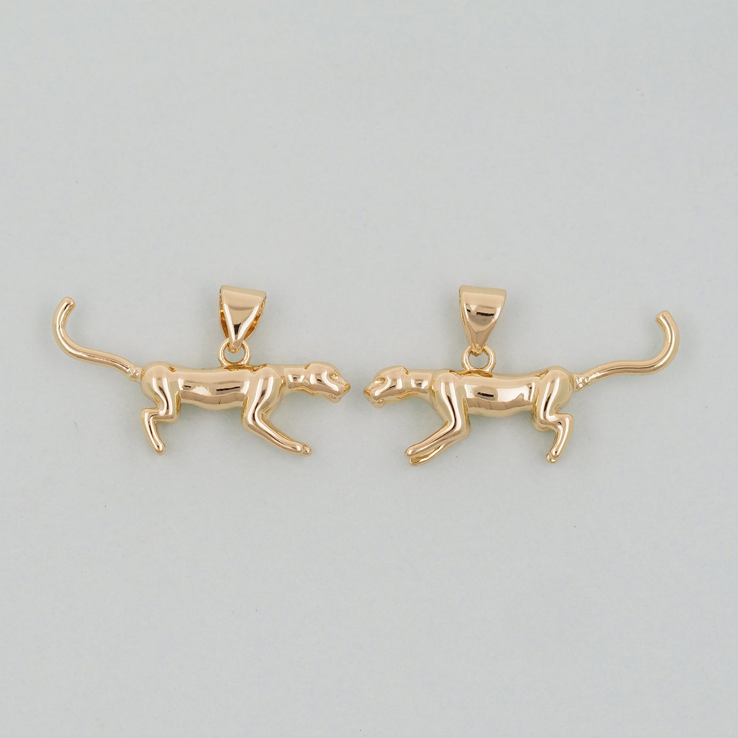 Gold leopard Charms,18K Gold Filled leopard Pendant,leopard Charm Bracelet Necklace for DIY Jewelry Making Supply