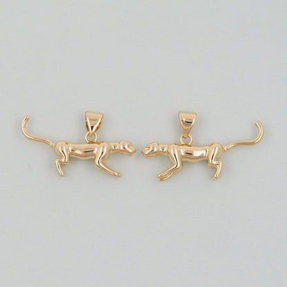Gold leopard Charms,18K Gold Filled leopard Pendant,leopard Charm Bracelet Necklace for DIY Jewelry Making Supply