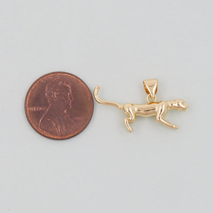 Gold leopard Charms,18K Gold Filled leopard Pendant,leopard Charm Bracelet Necklace for DIY Jewelry Making Supply