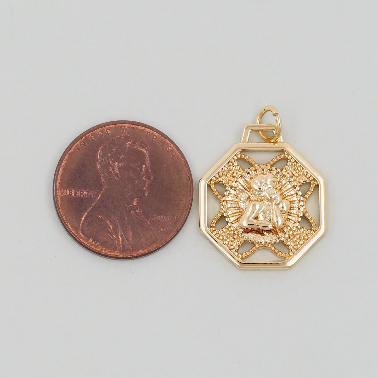 Gold Angel Charms,18K Gold Filled Angel Pendant,Angel Charm Bracelet Necklace for DIY Jewelry Making Supply