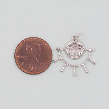 Gold Sun Charms,18K Gold Filled Sun Pendant,celestial Charm Bracelet Necklace for DIY Jewelry Making Supply