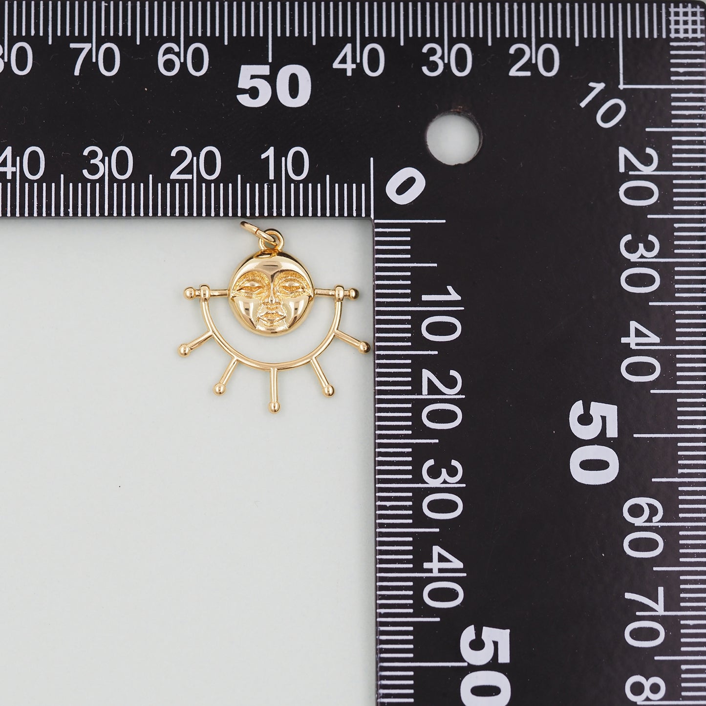 Gold Sun Charms,18K Gold Filled Sun Pendant,celestial Charm Bracelet Necklace for DIY Jewelry Making Supply