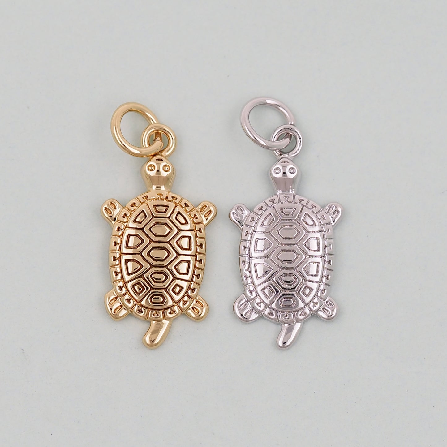 Gold Turtle Charms,18K Gold Filled Turtle Pendant,Turtle Charm Bracelet Necklace for DIY Jewelry Making Supply