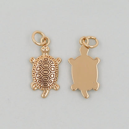 Gold Turtle Charms,18K Gold Filled Turtle Pendant,Turtle Charm Bracelet Necklace for DIY Jewelry Making Supply
