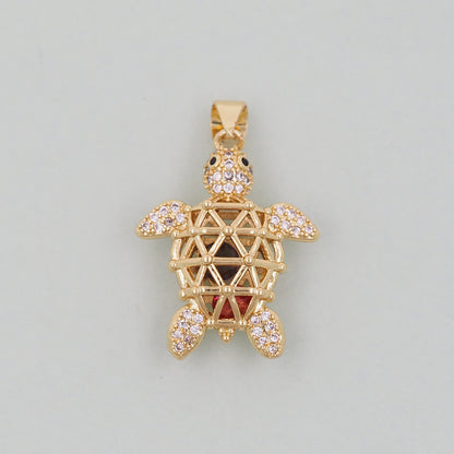 Gold Turtle Charms,18K Gold Filled Turtle Pendant,Turtle Charm Bracelet Necklace for DIY Jewelry Making Supply