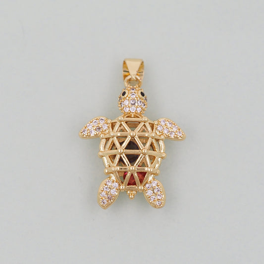 Gold Turtle Charms,18K Gold Filled Turtle Pendant,Turtle Charm Bracelet Necklace for DIY Jewelry Making Supply