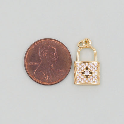 Gold Key Lock Charms,18K Gold Filled Key Pendant,Heart Lock Charm Bracelet Necklace for DIY Jewelry Making Supply