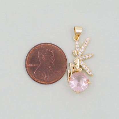 Gold Angel Charms,18K Gold Filled Angel Pendant,Angel Charm Bracelet Necklace for DIY Jewelry Making Supply