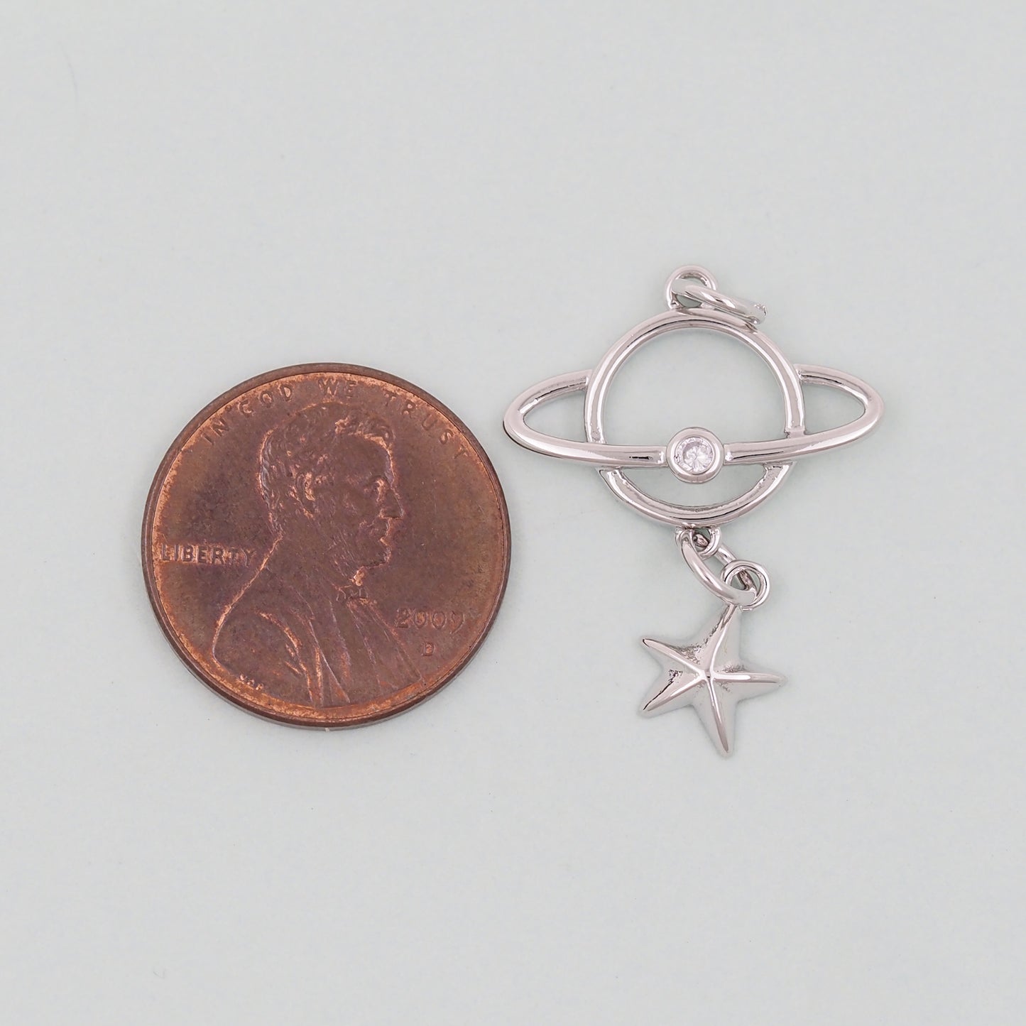 Gold Saturn Charms,18K Gold Filled Saturn Pendant,Silver Celestial Charm Bracelet Necklace for DIY Jewelry Making Supply