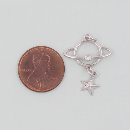 Gold Saturn Charms,18K Gold Filled Saturn Pendant,Silver Celestial Charm Bracelet Necklace for DIY Jewelry Making Supply