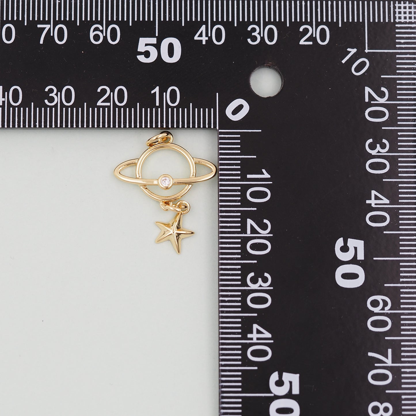 Gold Saturn Charms,18K Gold Filled Saturn Pendant,Silver Celestial Charm Bracelet Necklace for DIY Jewelry Making Supply