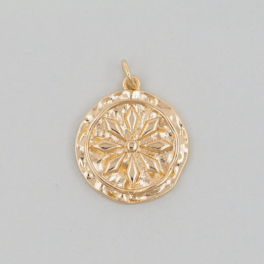 Gold Flowers Charms,18K Gold Filled Flowers Pendant,Flowers Charm Bracelet Necklace for DIY Jewelry Making Supply